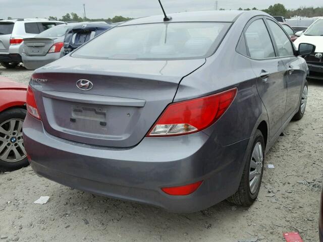 KMHCT4AE8FU886930 - 2015 HYUNDAI ACCENT GLS GRAY photo 4