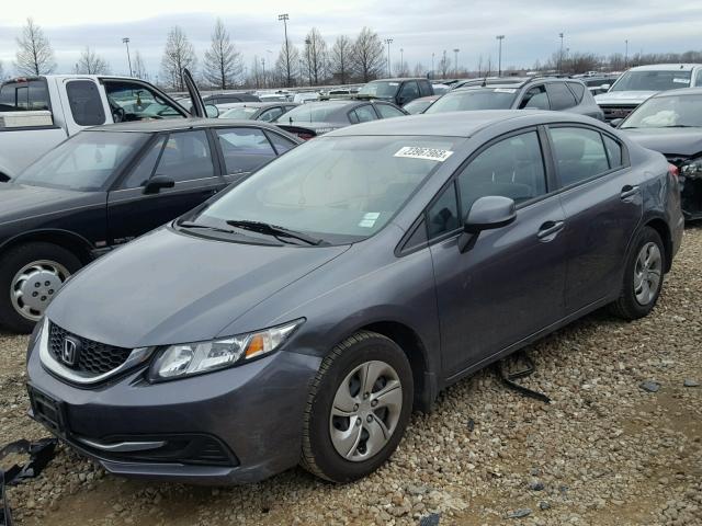 19XFB2E50DE010223 - 2013 HONDA CIVIC LX GRAY photo 2