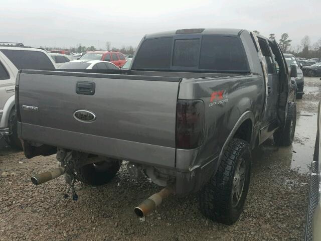 1FTPW14595FB08663 - 2005 FORD F150 SUPER GRAY photo 4