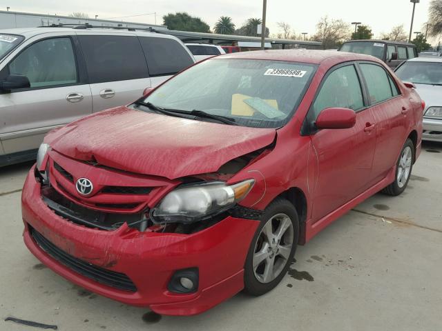 2T1BU4EE8BC643620 - 2011 TOYOTA COROLLA BA RED photo 2