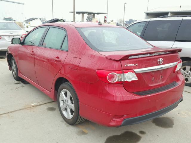 2T1BU4EE8BC643620 - 2011 TOYOTA COROLLA BA RED photo 3