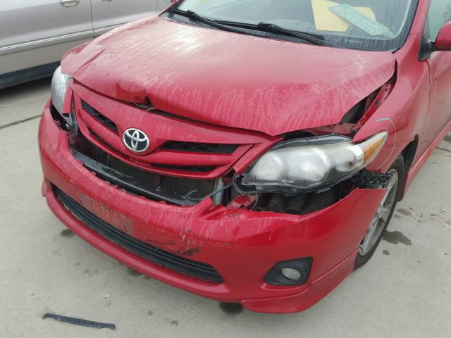 2T1BU4EE8BC643620 - 2011 TOYOTA COROLLA BA RED photo 9