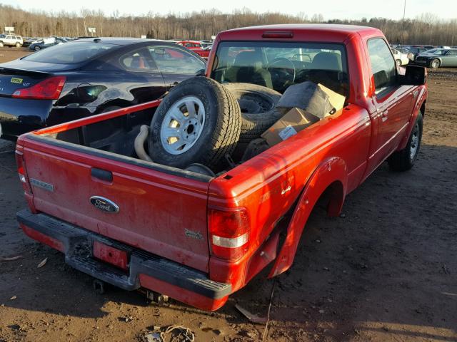 1FTYR11U47PA04165 - 2007 FORD RANGER RED photo 4