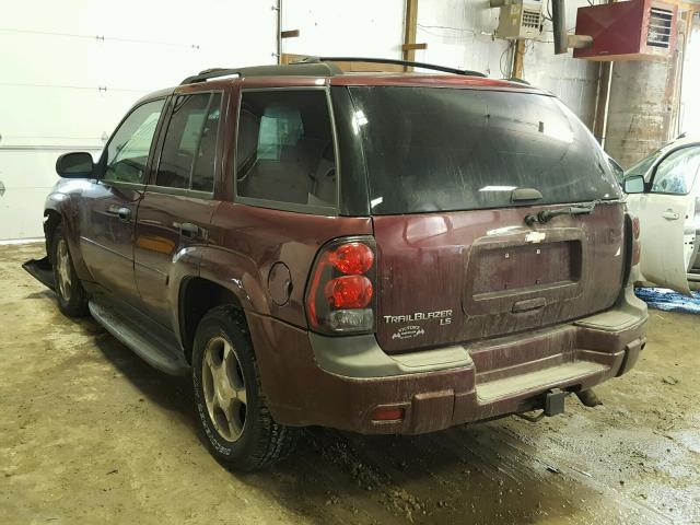 1GNDT13S162328382 - 2006 CHEVROLET TRAILBLAZE BURGUNDY photo 3