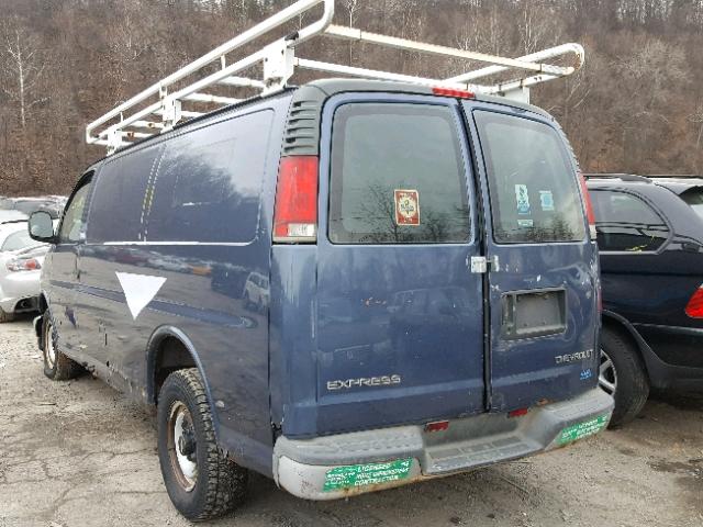 1GCFG25MXX1026994 - 1999 CHEVROLET EXPRESS G2 BLUE photo 3