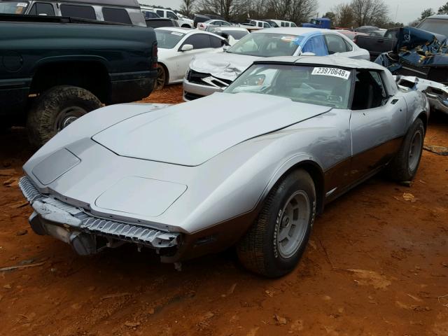 1Z87L8S421792 - 1978 CHEVROLET CORVETTE SILVER photo 2