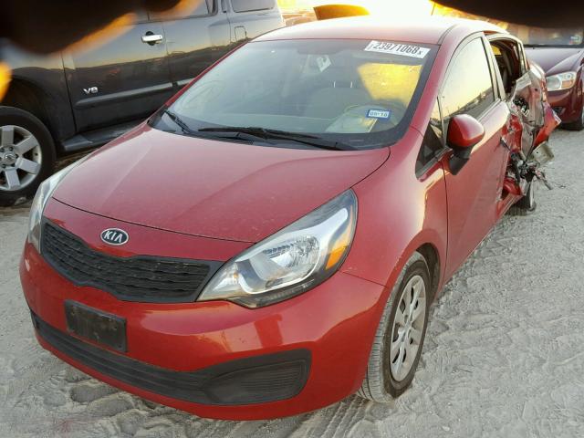 KNADM4A39C6093637 - 2012 KIA RIO LX RED photo 2