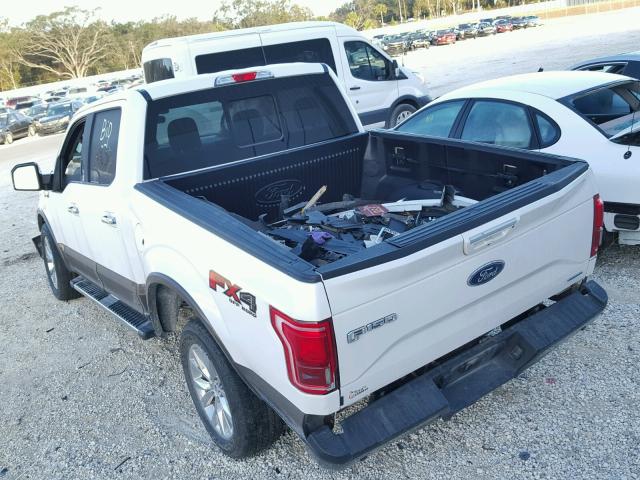 1FTEW1EF4GKD86069 - 2016 FORD F150 SUPER WHITE photo 3