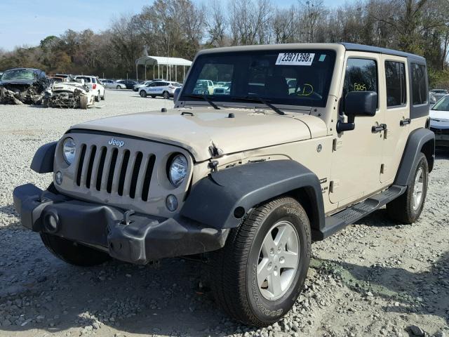 1C4BJWDG7GL316875 - 2016 JEEP WRANGLER U CREAM photo 2