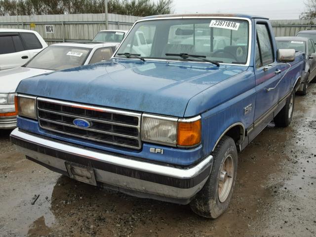 2FTDF15NXMCA79573 - 1991 FORD F150 BLUE photo 2