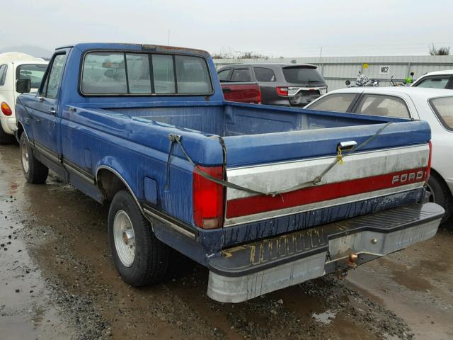 2FTDF15NXMCA79573 - 1991 FORD F150 BLUE photo 3