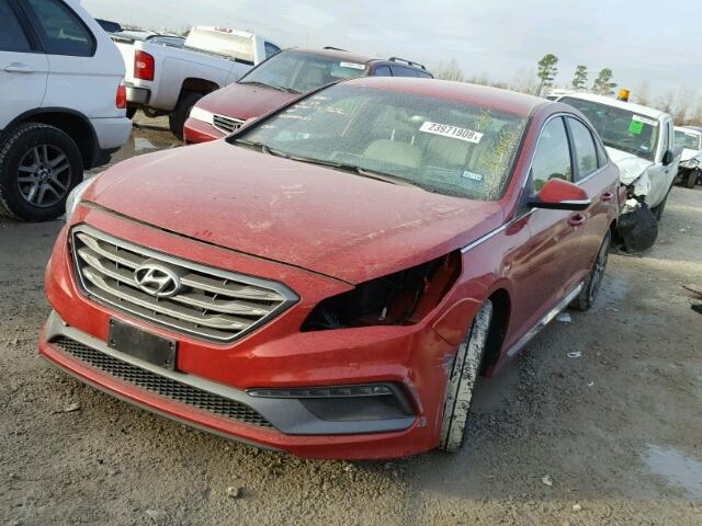 5NPE34AB9HH551529 - 2017 HYUNDAI SONATA SPO RED photo 2