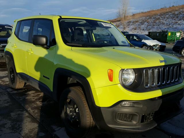 ZACCJBABXHPG05722 - 2017 JEEP RENEGADE S GREEN photo 1