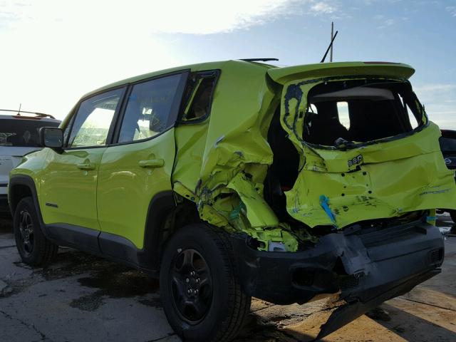 ZACCJBABXHPG05722 - 2017 JEEP RENEGADE S GREEN photo 3