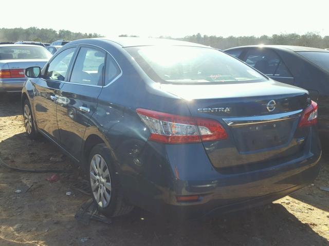 3N1AB7AP9EY335180 - 2014 NISSAN SENTRA S BLUE photo 3