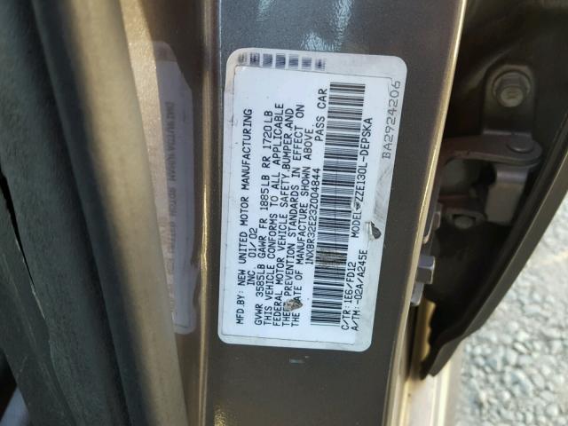 1NXBR32E23Z004844 - 2003 TOYOTA COROLLA CE GRAY photo 10