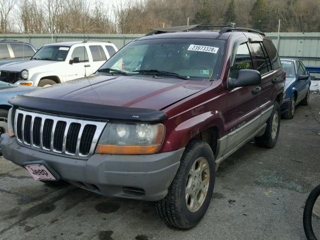 1J4GW48S5YC125154 - 2000 JEEP GRAND CHER BURGUNDY photo 2