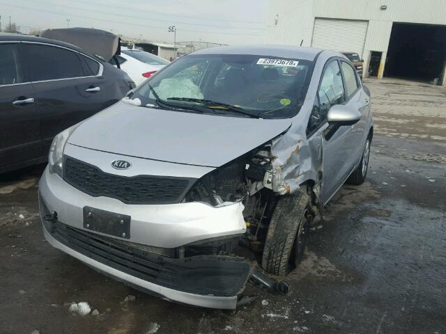 KNADM4A35D6108491 - 2013 KIA RIO LX SILVER photo 2