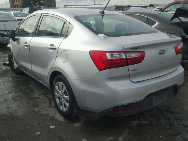 KNADM4A35D6108491 - 2013 KIA RIO LX SILVER photo 3