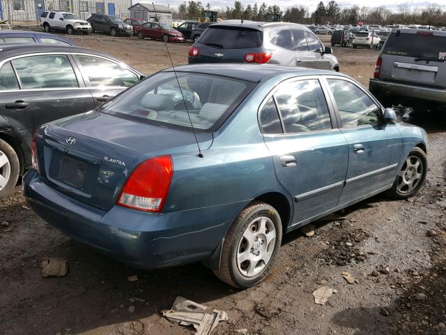 KMHDN45D13U586335 - 2003 HYUNDAI ELANTRA GL GREEN photo 4