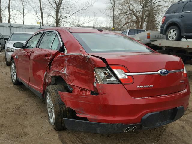 1FAHP2EW8BG110737 - 2011 FORD TAURUS SEL RED photo 3