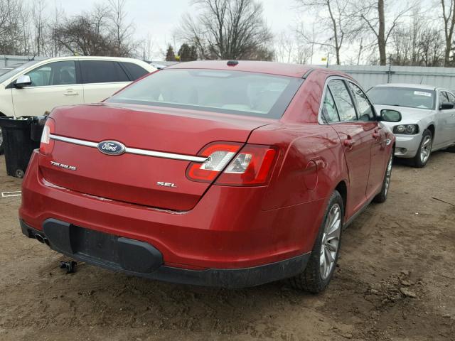 1FAHP2EW8BG110737 - 2011 FORD TAURUS SEL RED photo 4