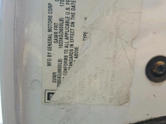 1GYEK63RXYR194521 - 2000 CADILLAC ESCALADE L WHITE photo 10