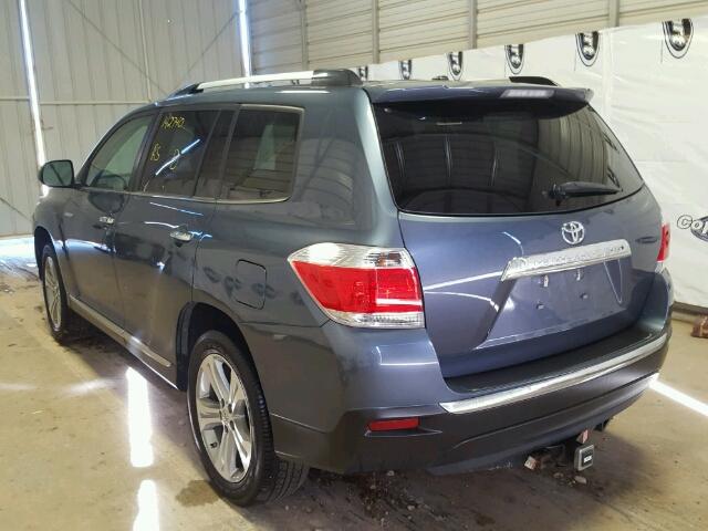 5TDYK3EHXCS057059 - 2012 TOYOTA HIGHLANDER BLUE photo 3