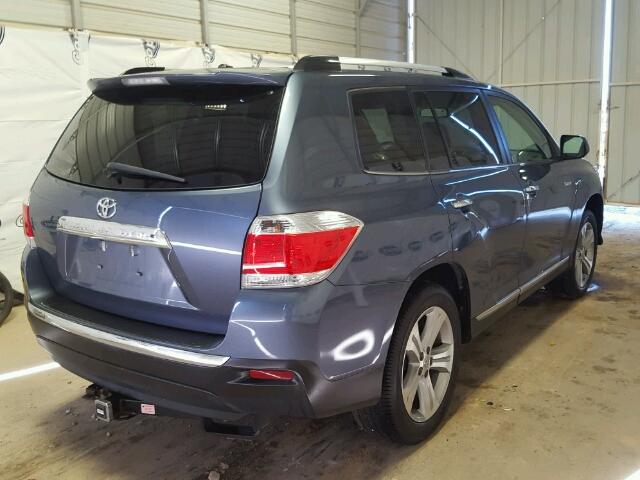 5TDYK3EHXCS057059 - 2012 TOYOTA HIGHLANDER BLUE photo 4