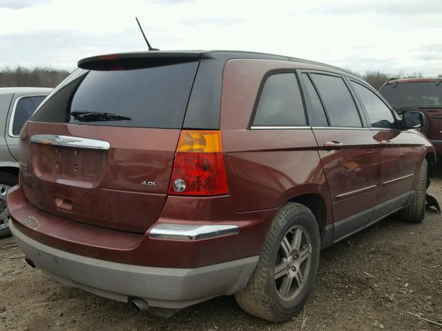 2A8GM68X87R254040 - 2007 CHRYSLER PACIFICA T MAROON photo 4