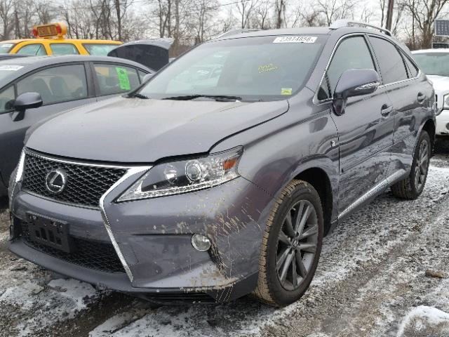 2T2BK1BA0EC225851 - 2014 LEXUS RX 350 GRAY photo 2