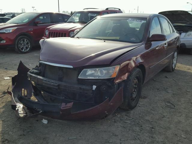 5NPET46C18H335353 - 2008 HYUNDAI SONATA GLS BURGUNDY photo 2