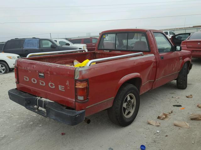 1B7FL26X5NS573263 - 1992 DODGE DAKOTA RED photo 4