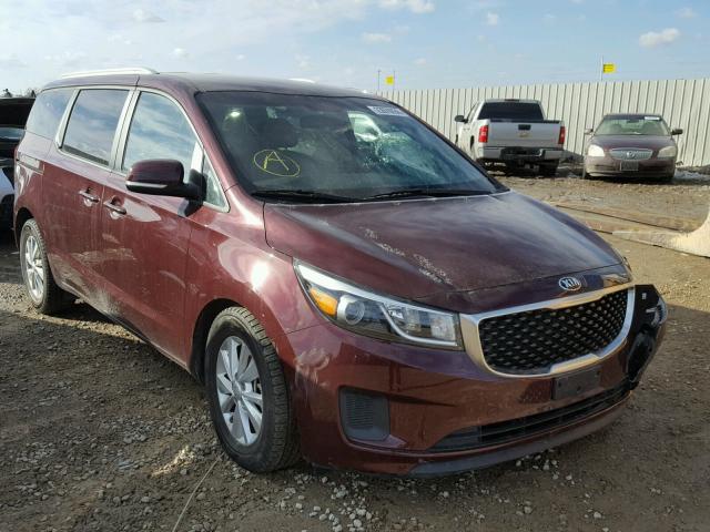 KNDMB5C11G6121303 - 2016 KIA SEDONA LX MAROON photo 1