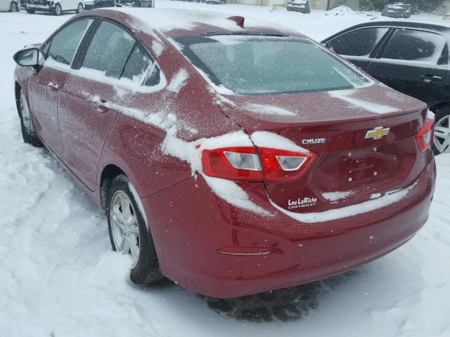 1G1BE5SMXH7146876 - 2017 CHEVROLET CRUZE LT BURGUNDY photo 3