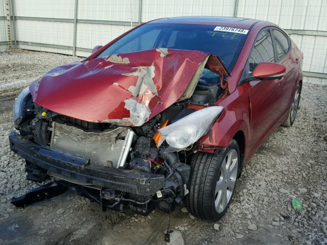 KMHDH4AE3DU721287 - 2013 HYUNDAI ELANTRA GL RED photo 2