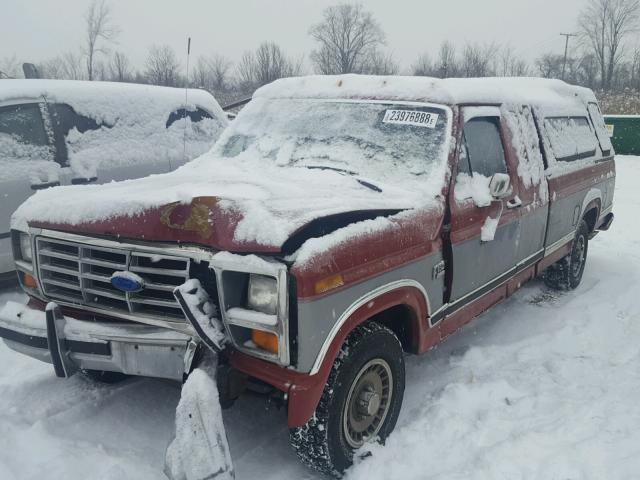 1FTEX15H7GKB19183 - 1986 FORD F150 RED photo 2