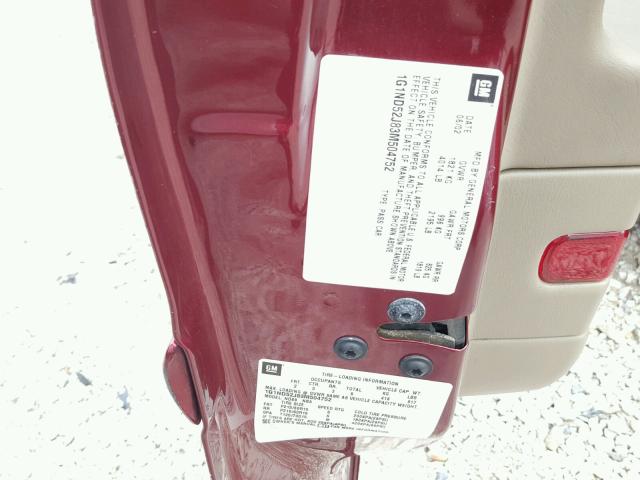 1G1ND52J83M504752 - 2003 CHEVROLET MALIBU RED photo 10