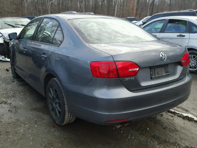 3VW1K7AJ9CM393378 - 2012 VOLKSWAGEN JETTA BASE GRAY photo 3