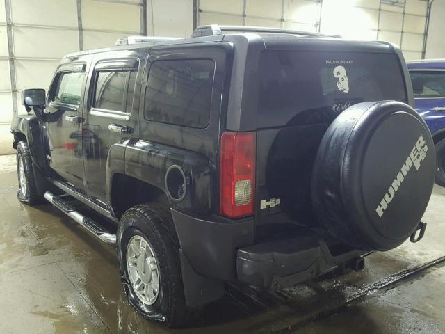 5GTDN13E678148187 - 2007 HUMMER H3 BLACK photo 3