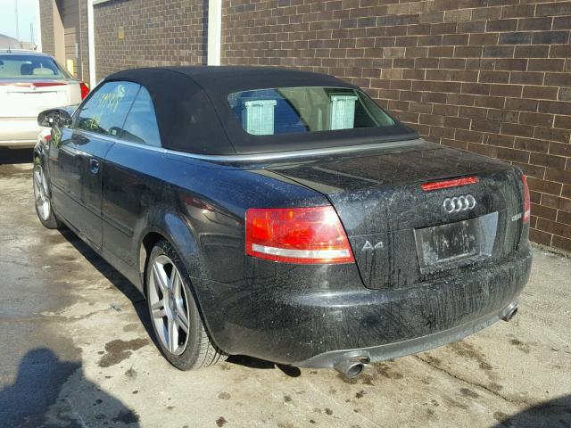 WAUAF48H68K009562 - 2008 AUDI A4 2.0T CA BLACK photo 3