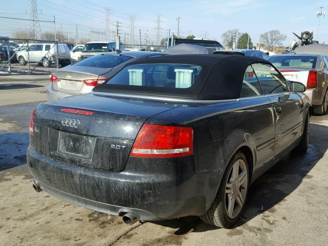 WAUAF48H68K009562 - 2008 AUDI A4 2.0T CA BLACK photo 4