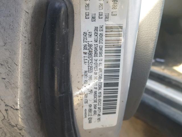 1J8HG48K67C512553 - 2007 JEEP COMMANDER SILVER photo 10