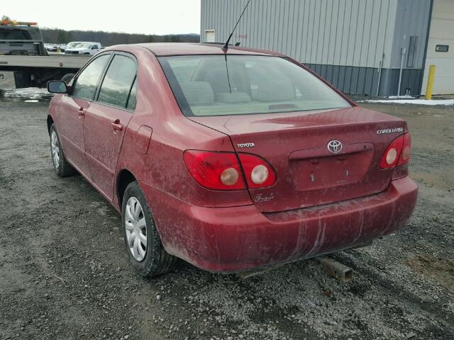 2T1BR30E65C430642 - 2005 TOYOTA COROLLA CE RED photo 3