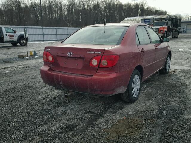 2T1BR30E65C430642 - 2005 TOYOTA COROLLA CE RED photo 4