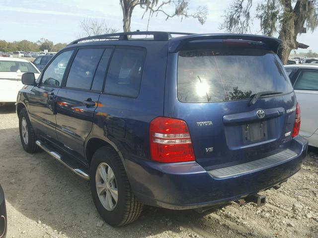 JTEGF21A910013794 - 2001 TOYOTA HIGHLANDER BLUE photo 3