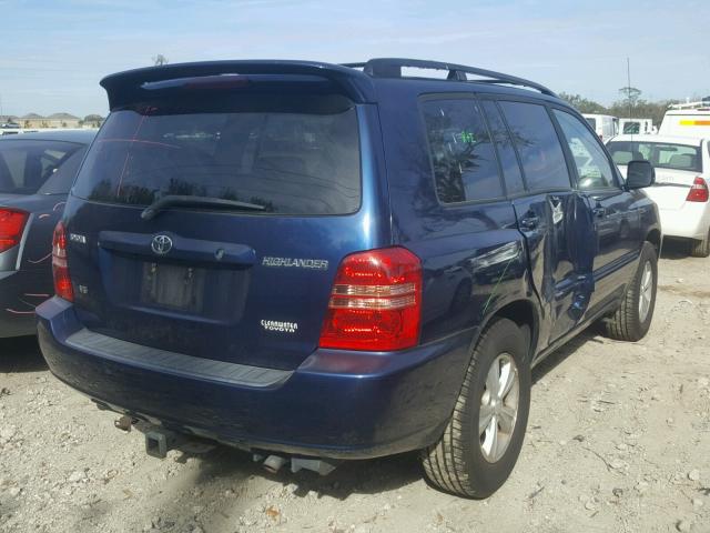 JTEGF21A910013794 - 2001 TOYOTA HIGHLANDER BLUE photo 4