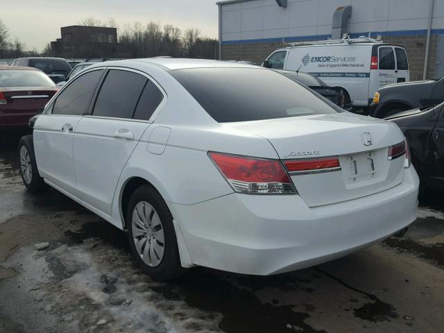 1HGCP2F37CA228440 - 2012 HONDA ACCORD LX WHITE photo 3