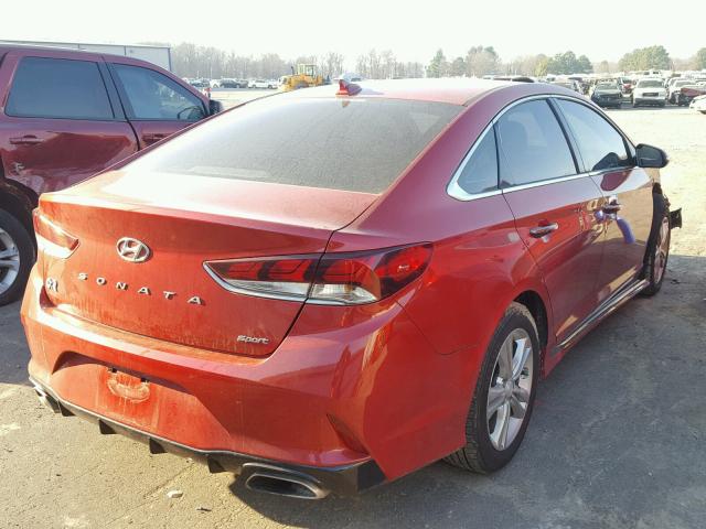 5NPE34AF6JH644257 - 2018 HYUNDAI SONATA SPO RED photo 4