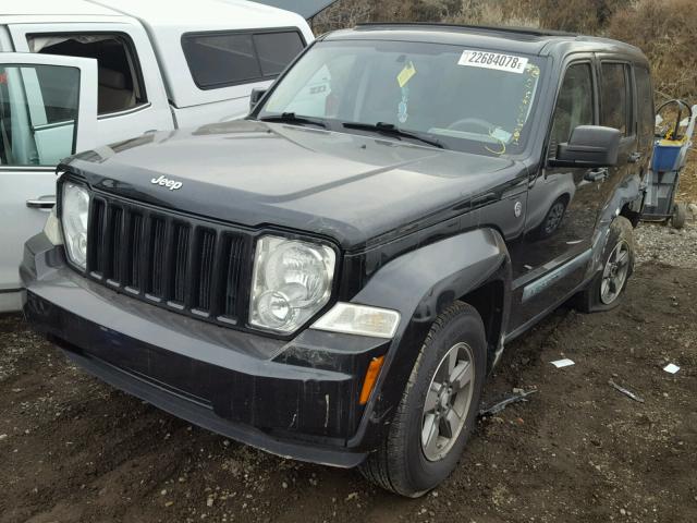 1J8GN28K98W227125 - 2008 JEEP LIBERTY SP BLACK photo 2